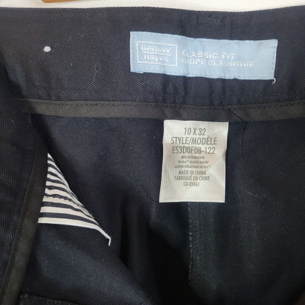 Denver Hayes Classic Fit Casual Cotton Black Trousers - Picture 7 of 10